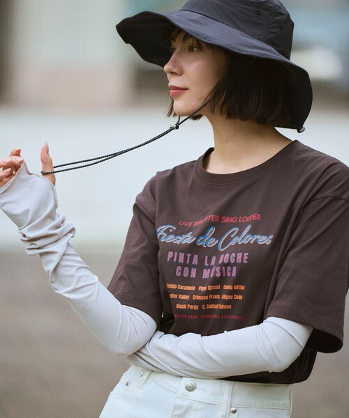 ANY(エニィ)の「ANYファンクションロゴTシャツ(Tシャツ/カットソー・レディース・ホワイト系2/ホワイト系3/ライトオレンジ系1/ブルー系1/ライトグレー系1/スカイブルー系/レッド系/ホワイト系/パープル系/ダークブラウン系1・X-LARGE)」の5枚目の写真