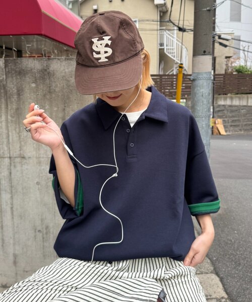 CIAOPANIC TYPY(チャオパニックティピー)の「冷感プリントワッフルポロシャツ(ポロシャツ・レディース・ネイビー/アイボリー/グレー・MEDIUM/LARGE)」の13枚目の写真