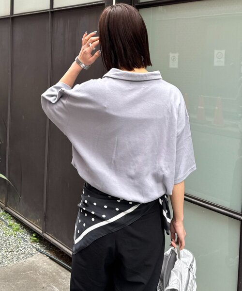 CIAOPANIC TYPY(チャオパニックティピー)の「冷感プリントワッフルポロシャツ(ポロシャツ・レディース・ネイビー/アイボリー/グレー・MEDIUM/LARGE)」の21枚目の写真