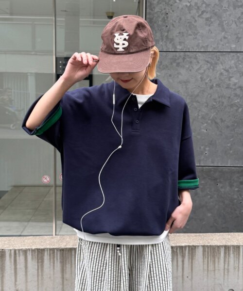 CIAOPANIC TYPY（チャオパニックティピー）の「【ユニセックス】冷感/速乾/プリントワッフルポロシャツ（ポロシャツ・レディース・ネイビー/アイボリー/グレー・MEDIUM/LARGE）」の18枚目の写真