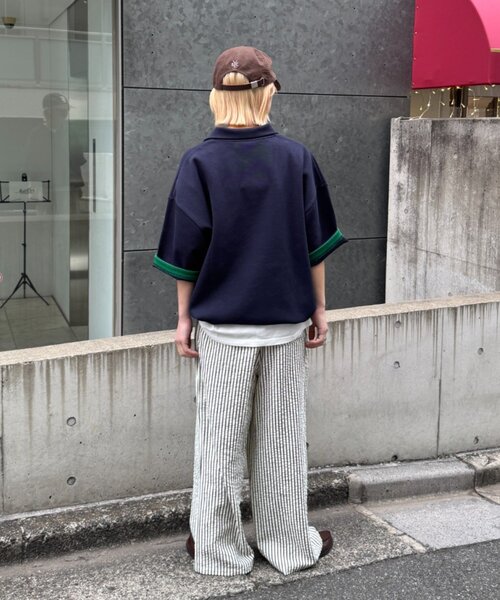 CIAOPANIC TYPY（チャオパニックティピー）の「【ユニセックス】冷感/速乾/プリントワッフルポロシャツ（ポロシャツ・レディース・ネイビー/アイボリー/グレー・MEDIUM/LARGE）」の21枚目の写真