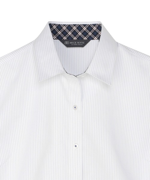 TOKYO SHIRTS(トウキョウシャツ)の「【透け防止】 形態安定ノンアイロン レギュラー 7分袖ビジネスワイシャツ(ビジネスシャツ・レディース・ブルー・S/M/L/LL/XL)」の4枚目の写真