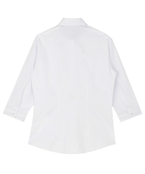 TOKYO SHIRTS(トウキョウシャツ)の「【透け防止】 形態安定ノンアイロン レギュラー 7分袖ビジネスワイシャツ(ビジネスシャツ・レディース・ブルー・S/M/L/LL/XL)」の5枚目の写真