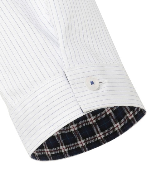 TOKYO SHIRTS(トウキョウシャツ)の「【透け防止】 形態安定ノンアイロン レギュラー 7分袖ビジネスワイシャツ(ビジネスシャツ・レディース・ブルー・S/M/L/LL/XL)」の3枚目の写真