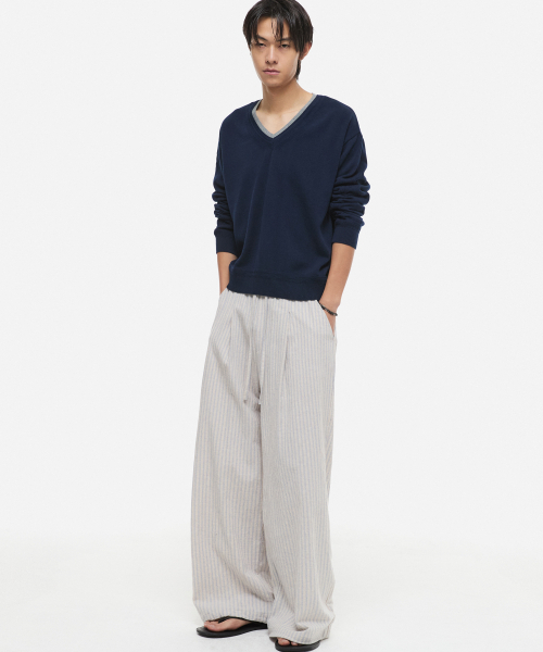 DNSR（ディーエヌエスアール）の「コージーパジャマストライプパンツホワイト（その他パンツ・メンズ・その他・SMALL/MEDIUM/LARGE）」の2枚目の写真