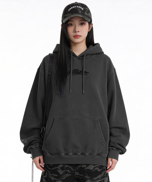 ARTISTWEAR（アーティストウェア）の「[ATW] レアソウル ピグメント フードパーカー - 2COLOR（パーカー・レディース・ブラック/レッド・MEDIUM/LARGE/X-LARGE/XX-LARGE）」の4枚目の写真