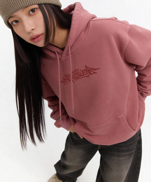 ARTISTWEAR（アーティストウェア）の「[ATW] レアソウル ピグメント フードパーカー - 2COLOR（パーカー・レディース・ブラック/レッド・MEDIUM/LARGE/X-LARGE/XX-LARGE）」の7枚目の写真