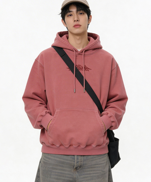 ARTISTWEAR（アーティストウェア）の「[ATW] レアソウル ピグメント フードパーカー - 2COLOR（パーカー・レディース・ブラック/レッド・MEDIUM/LARGE/X-LARGE/XX-LARGE）」の10枚目の写真