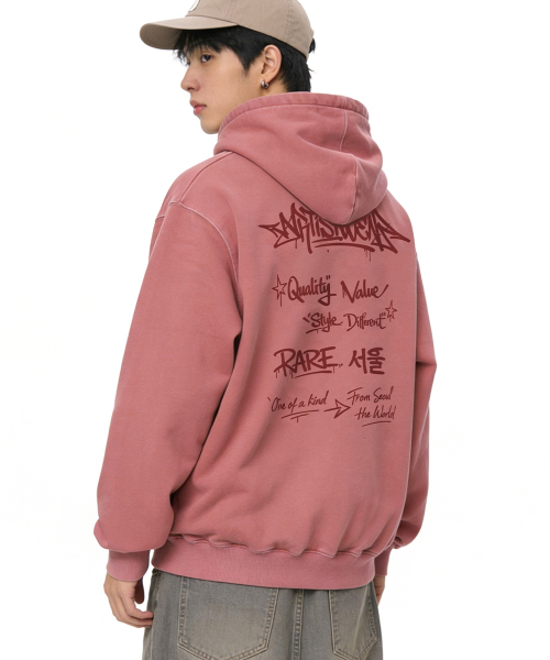 ARTISTWEAR（アーティストウェア）の「[ATW] レアソウル ピグメント フードパーカー - 2COLOR（パーカー・レディース・ブラック/レッド・MEDIUM/LARGE/X-LARGE/XX-LARGE）」の11枚目の写真