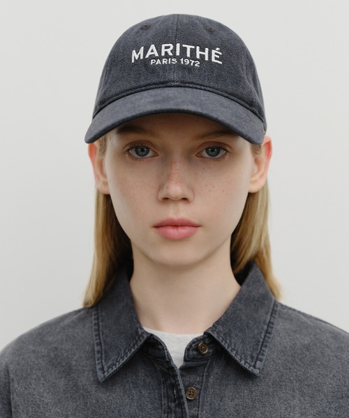 DENIM WASHING REGULAR LOGO BALL CAP（キャップ）｜MARITHE + 