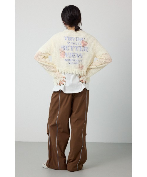 RODEO CROWNS WIDE BOWL(ロデオクラウンズワイドボウル)の「メッシュ柄リボンボレロ(カーディガン/ボレロ・レディース・オフホワイト/チャコールグレー/レッド・FREE)」の15枚目の写真