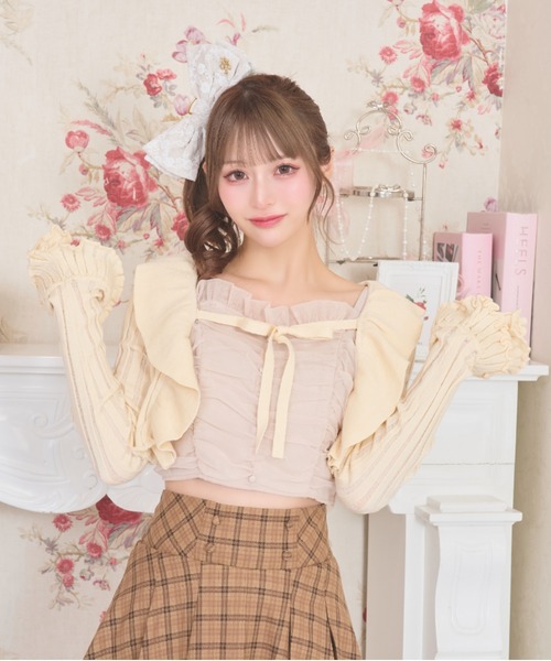 LAFARY(ラファリー)の「フリルニットカーディガン(カーディガン/ボレロ・レディース・ホワイト/ブラック/アイボリー・FREE)」の16枚目の写真