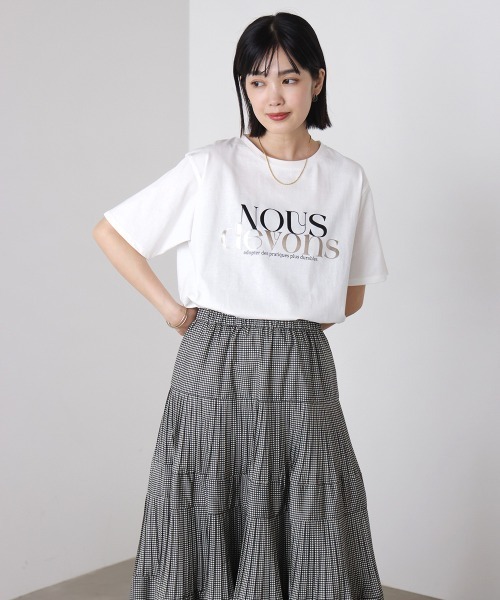 Bou Jeloud(ブージュルード)の「ニュアンスロゴTee(Tシャツ/カットソー・レディース・ブラウン/チャコールグレー/オフホワイト・FREE)」の6枚目の写真