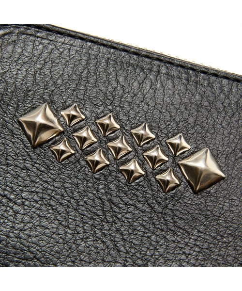 CALEE（キャリー）の「STUDS LEATHER ZIP MULTI WALLET（財布・メンズ・ブラック・FREE）」の3枚目の写真