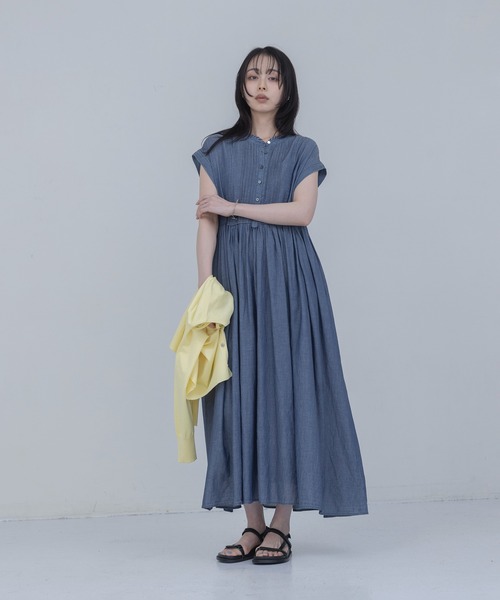 Eimee Law（エイミーロウ）の「シアーデニム ピンタックワンピース（ワンピース・レディース・ブルー/インディゴブルー・FREE）」の15枚目の写真