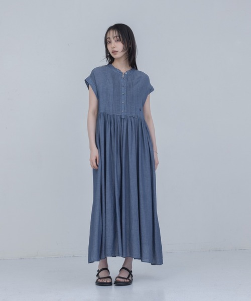 Eimee Law（エイミーロウ）の「シアーデニム ピンタックワンピース（ワンピース・レディース・ブルー/インディゴブルー・FREE）」の14枚目の写真