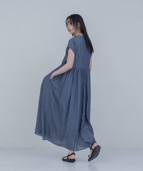 Eimee Law（エイミーロウ）の「シアーデニム ピンタックワンピース（ワンピース・レディース・ブルー/インディゴブルー・FREE）」の12枚目の写真