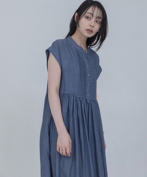 Eimee Law（エイミーロウ）の「シアーデニム ピンタックワンピース（ワンピース・レディース・ブルー/インディゴブルー・FREE）」の10枚目の写真