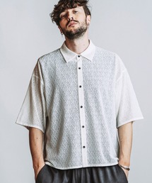 【NO ID.】Diamond Sheer BIG Shirt / ダイヤ シアー ビッグ シャツ