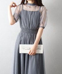 SpRay（スプレイ）の「チュールギンガム5分袖ワンピース（ワンピース）」
