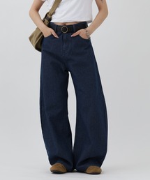 デニムバレルレッグパンツ