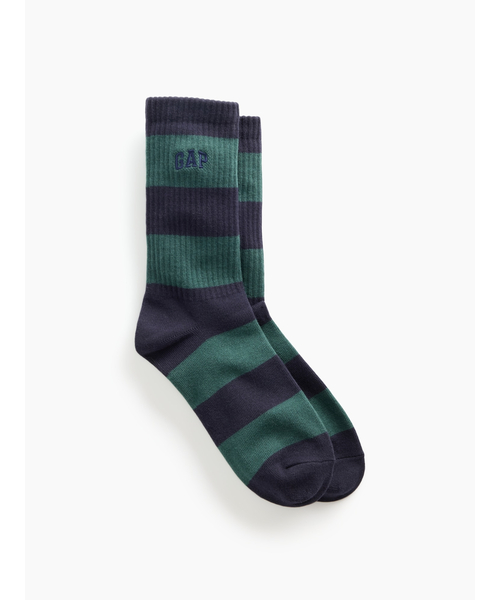 GAP(ギャップ)の「ラグビーストライプ GAPロゴ クルーソックス(ソックス/靴下・メンズ・ホワイト×ブルー/グリーン/レッド/グリーン系その他/ブルー・S/M/M/L)」の4枚目の写真