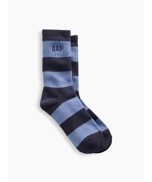 GAP(ギャップ)の「ラグビーストライプ GAPロゴ クルーソックス(ソックス/靴下・メンズ・ホワイト×ブルー/グリーン/レッド/グリーン系その他/ブルー・S/M/M/L)」の5枚目の写真
