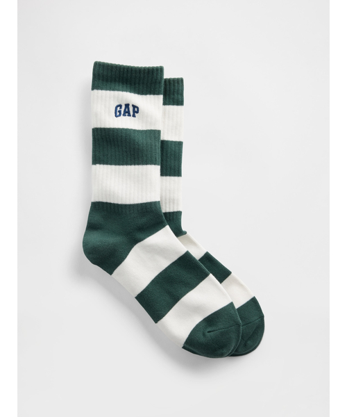 GAP(ギャップ)の「ラグビーストライプ GAPロゴ クルーソックス(ソックス/靴下・メンズ・ホワイト×ブルー/グリーン/レッド/グリーン系その他/ブルー・S/M/M/L)」の3枚目の写真