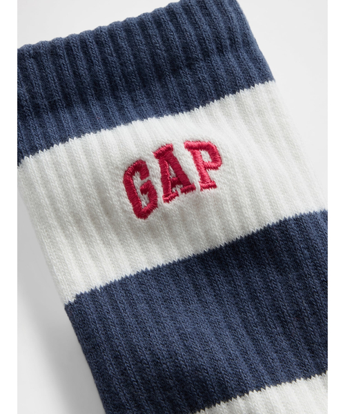 GAP(ギャップ)の「ラグビーストライプ GAPロゴ クルーソックス(ソックス/靴下・メンズ・ホワイト×ブルー/グリーン/レッド/グリーン系その他/ブルー・S/M/M/L)」の9枚目の写真
