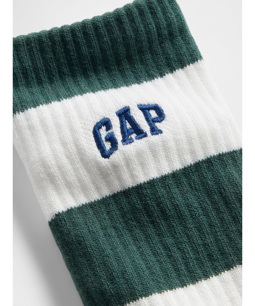 GAP(ギャップ)の「ラグビーストライプ GAPロゴ クルーソックス(ソックス/靴下・メンズ・ホワイト×ブルー/グリーン/レッド/グリーン系その他/ブルー・S/M/M/L)」の10枚目の写真