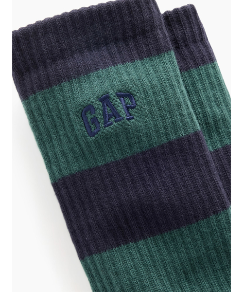 GAP(ギャップ)の「ラグビーストライプ GAPロゴ クルーソックス(ソックス/靴下・メンズ・ホワイト×ブルー/グリーン/レッド/グリーン系その他/ブルー・S/M/M/L)」の6枚目の写真