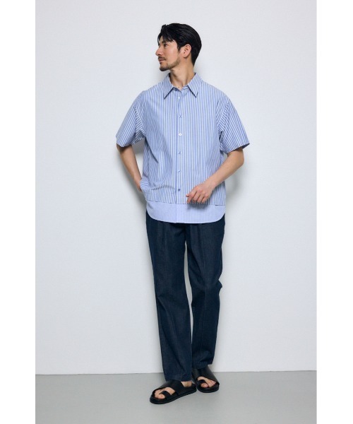 AZUL by moussy(アズールバイマウジー)の「COOL MAX デニムスラックス(スラックス・メンズ・ワンウォッシュ/ライトブルー・SMALL/MEDIUM/LARGE)」の4枚目の写真
