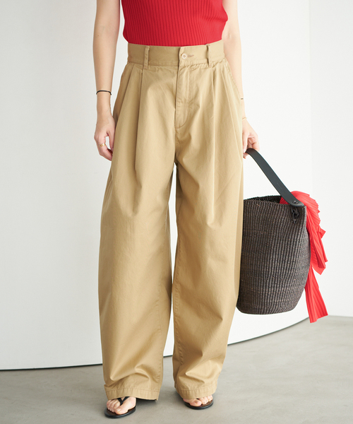 plage(プラージュ)の「Barrel Chinos パンツ(チノパンツ・レディース・アイボリー/ベージュ・34/36/38)」の2枚目の写真