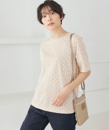 【ひやさらコットン】小紋柄プリントTシャツ【綿100%・接触冷感・UVカット】