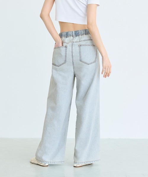 coca(coca)(コカ)の「サマーデニムワイドパンツ(デニムパンツ・レディース・ライトブルー/ブルー・L/S/M)」の6枚目の写真