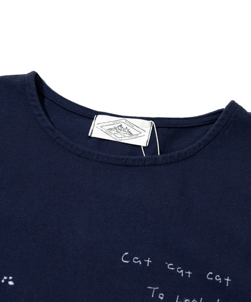 go slow caravan(ゴースローキャラバン)の「JUICY/ジューシー 袖ドットPT ネコ刺繍 TEE(Tシャツ/カットソー・レディース・ホワイト/ネイビー・FREE)」の3枚目の写真