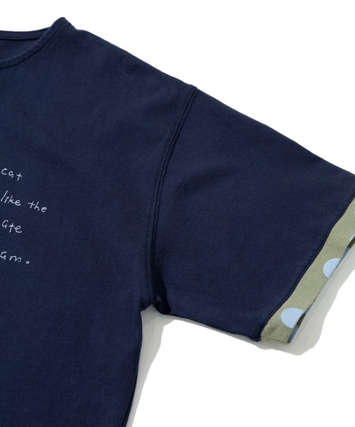 go slow caravan(ゴースローキャラバン)の「JUICY/ジューシー 袖ドットPT ネコ刺繍 TEE(Tシャツ/カットソー・レディース・ホワイト/ネイビー・FREE)」の5枚目の写真