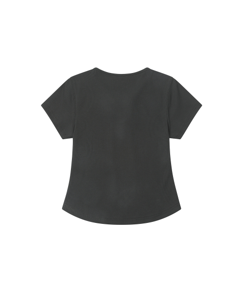 SECONDMONO（セカンドモノローグ）の「Lace-Up Rib Slim Tee [CHARCOAL]_SEWTS035CHARCOAL（Tシャツ/カットソー・レディース・その他・F）」の2枚目の写真