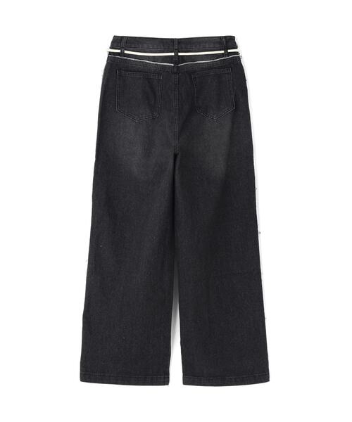 SIS(エスアイエス)の「SIS/エスアイエス/Side Fringe Denim Pants(デニムパンツ・レディース・ブラック/ブルー・L/M)」の14枚目の写真
