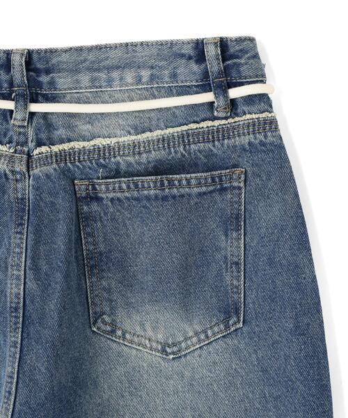 SIS(エスアイエス)の「SIS/エスアイエス/Side Fringe Denim Pants(デニムパンツ・レディース・ブラック/ブルー・L/M)」の9枚目の写真