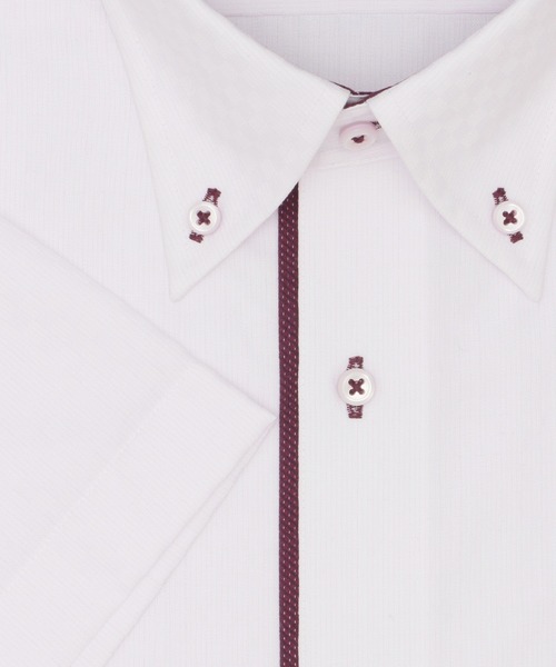 TOKYO SHIRTS(トウキョウシャツ)の「【超形態安定】【吸水速乾】 形態安定ノンアイロン ボタンダウン 半袖ビジネスワイシャツ(ビジネスシャツ・メンズ・ピンク・首回り37cm/首回り39cm/首回り41cm/首回り42cm/首回り43cm)」の3枚目の写真