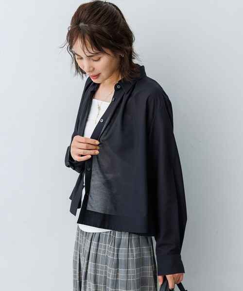 組曲 S（クミキョク チイサイサイズ）の「ソマルティボイル シャツブラウス（シャツ/ブラウス・レディース・ホワイト系/ブラック系・S2）」の19枚目の写真