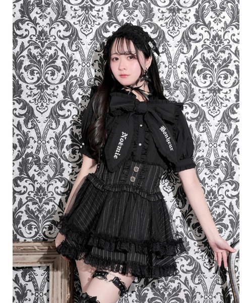 NOEMIE(ノエミー)の「ゴシックシフォンフリルボウタイブラウス(シャツ/ブラウス・レディース・オフホワイト/ブラック/A・M)」の3枚目の写真