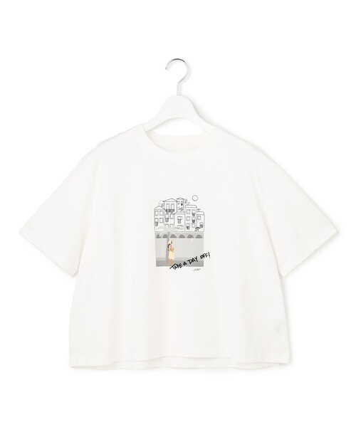 23区(ニジュウサンク)の「Lauren Rolwing コラボ グラフィックプリント フレア Tシャツ(Tシャツ/カットソー・レディース・ホワイト系1・38)」の4枚目の写真