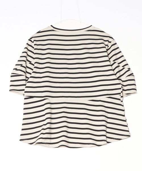 EGLANTINE(エグランティーヌ)の「EGLANTINE 接触冷感 バルーンスリーブカットソー 半端袖(Tシャツ/カットソー・レディース・ブラウン系/ブラック×ホワイト/オフホワイト/ネイビー・38)」の22枚目の写真