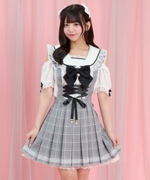 レースアッププリーツスカート