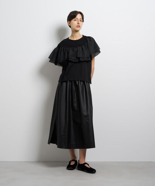 LANVIN en Bleu(ランバンオンブルー)の「フリルコンビカットソー(Tシャツ/カットソー・レディース・ブラック/オフホワイト・38)」の3枚目の写真