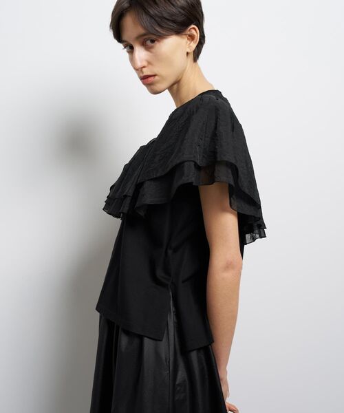 LANVIN en Bleu(ランバンオンブルー)の「フリルコンビカットソー(Tシャツ/カットソー・レディース・ブラック/オフホワイト・38)」の8枚目の写真