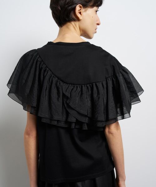 LANVIN en Bleu(ランバンオンブルー)の「フリルコンビカットソー(Tシャツ/カットソー・レディース・ブラック/オフホワイト・38)」の9枚目の写真
