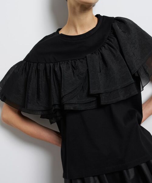 LANVIN en Bleu(ランバンオンブルー)の「フリルコンビカットソー(Tシャツ/カットソー・レディース・ブラック/オフホワイト・38)」の11枚目の写真